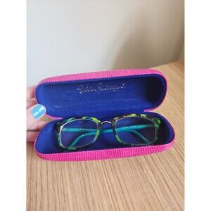 Lilly Pulitzer Bright Pink Glasses Case & Glasses